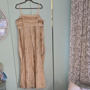 CeCe Beige Striped Maxi Dress